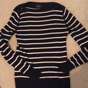 Ralph Lauren navy and white ribbed sweater